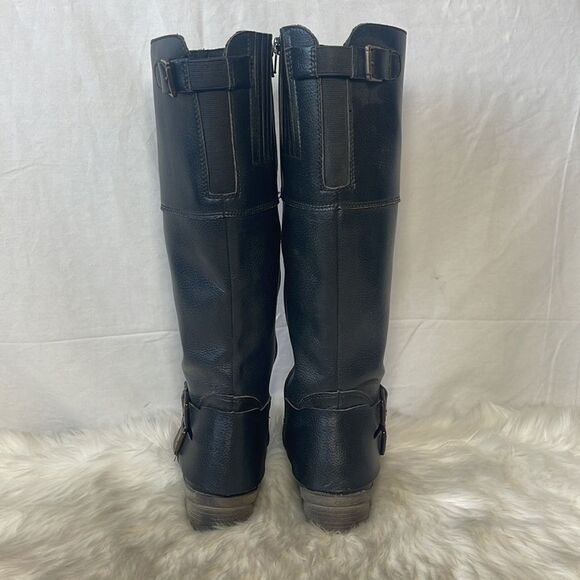 Clarks Black Pebbled Leather Knee High Boots Sz 5 - Picture 3 of 7